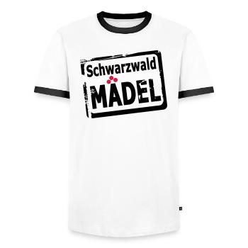 Schwarzwaldmädel - Männer Kontrast-T-Shirt - Weiß/Schwarz - Vorne - AI Model Female 172 light (172cm) & AI Model Male 178 dark (178cm)