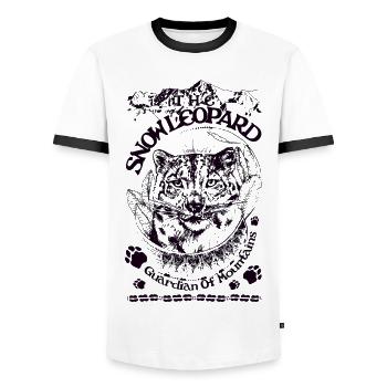 SNOW LEOPARD - Men's Ringer Shirt - white/black - Front - AI Model Female 172 light (172cm) & AI Model Male 178 dark (178cm)