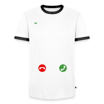 Le cricket appelle - T-shirt contrasté Homme - blanc/noir - Devant - AI Model Female 172 light (172cm) & AI Model Male 178 dark (178cm)