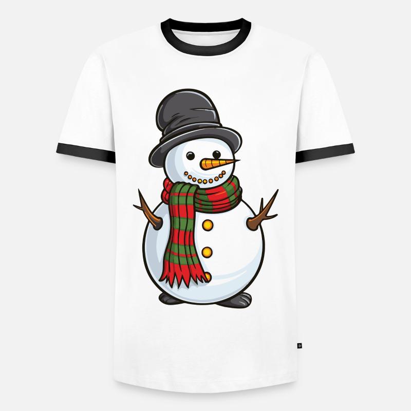 Snowman Comic - Men's Ringer Shirt - white/black