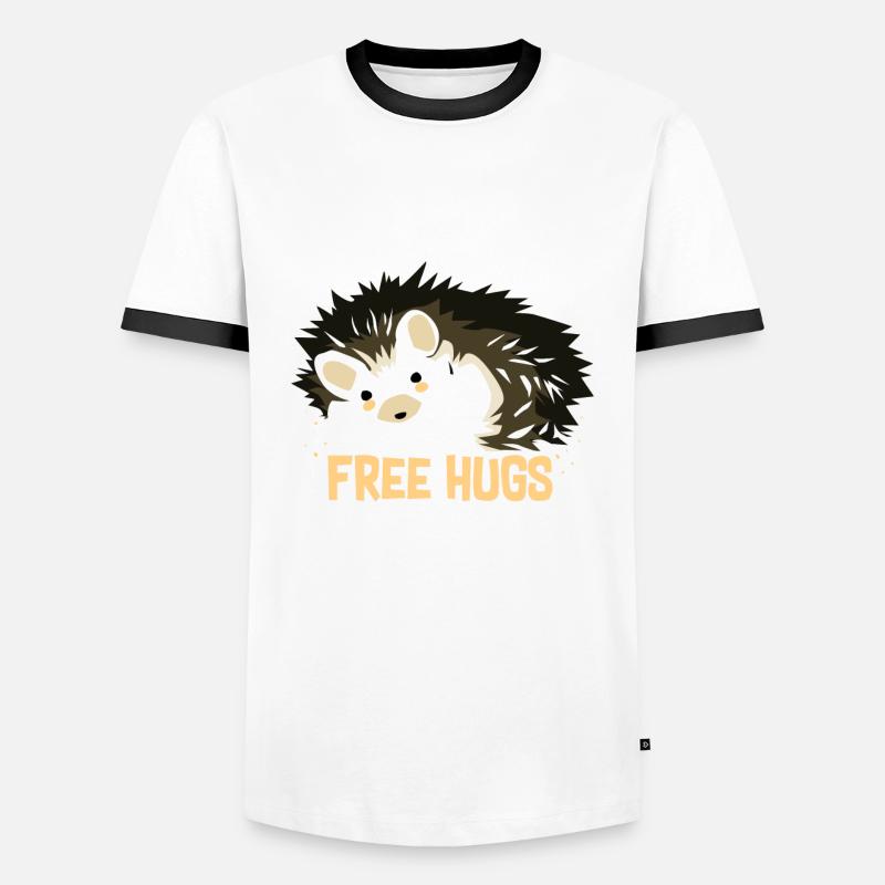 Hugging hedgehogs - Men's Ringer Shirt - white/black