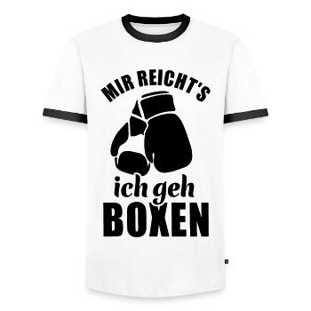 Mir reicht's ich geh Boxen - Boxer Spruch - Männer Kontrast-T-Shirt - Weiß/Schwarz - Vorne - AI Model Female 172 light (172cm) & AI Model Male 178 dark (178cm)