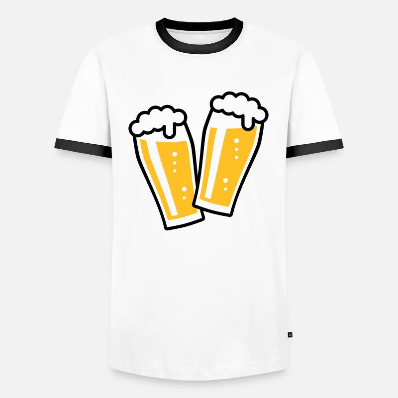 XDoppelter Willie (2) - Men's Ringer Shirt - white/black