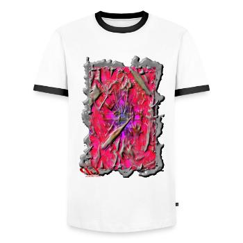 Créateur 2025 T-Shirt ORIGINAL PAUKNER GRNA - T-shirt contrasté Homme - blanc/noir - Devant - AI Model Female 172 light (172cm) & AI Model Male 178 dark (178cm)
