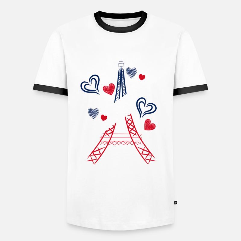 Eiffel Tower - Men's Ringer Shirt - white/black