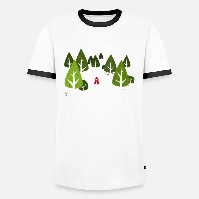 Rotkäppchen - Männer Kontrast-T-Shirt - Weiß/Schwarz