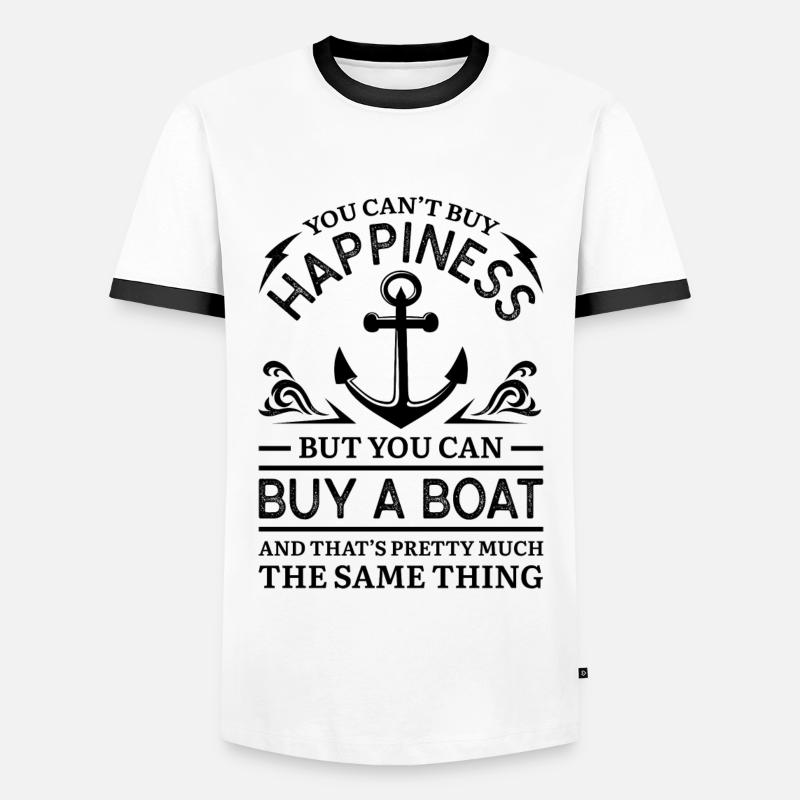 Kaufen Sie ein Boot - Männer Kontrast-T-Shirt - Weiß/Schwarz