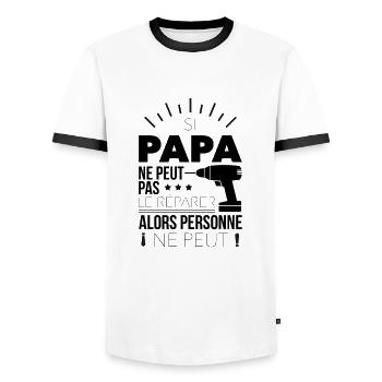 Si peut pas... - T-shirt contrasté Homme - blanc/noir - Devant - AI Model Female 172 light (172cm) & AI Model Male 178 dark (178cm)