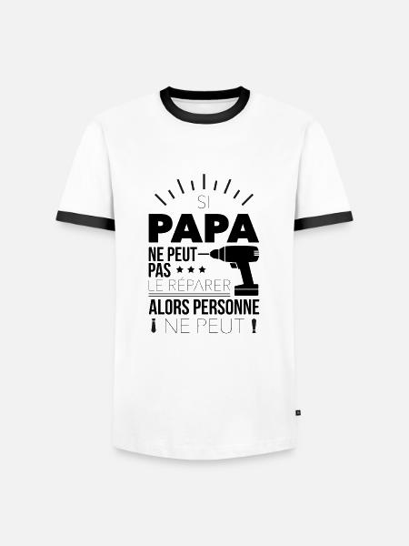 Si peut pas... - T-shirt contrasté Homme - blanc/noir