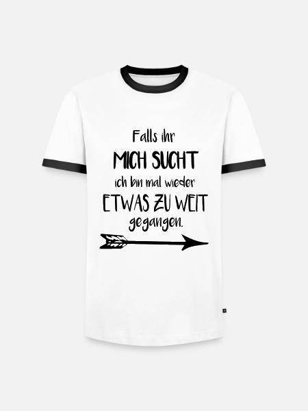 Falls ihr mich sucht - Männer Kontrast-T-Shirt - Weiß/Schwarz