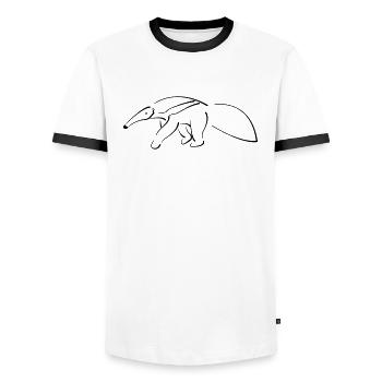Ameisenbär - Männer Kontrast-T-Shirt - Weiß/Schwarz - Vorne - AI Model Female 172 light (172cm) & AI Model Male 178 dark (178cm)