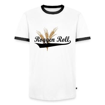 Roggen Roll - Männer Kontrast-T-Shirt - Weiß/Schwarz - Vorne - AI Model Female 172 light (172cm) & AI Model Male 178 dark (178cm)