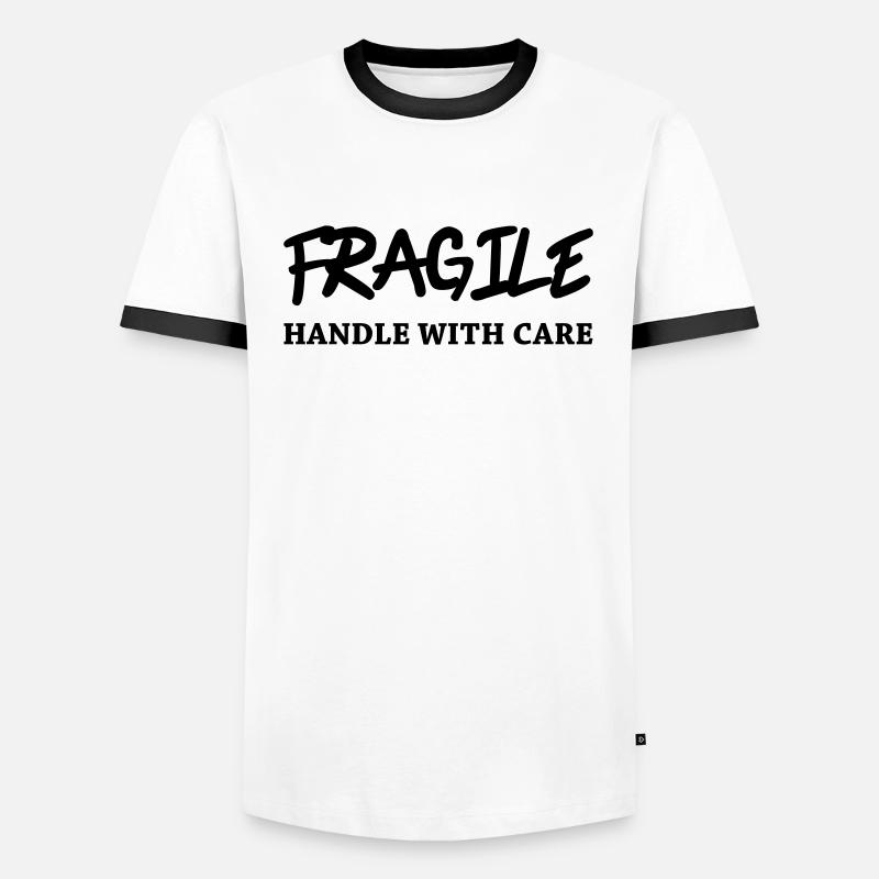 Fragile - Handle with care - Men's Ringer Shirt - white/black