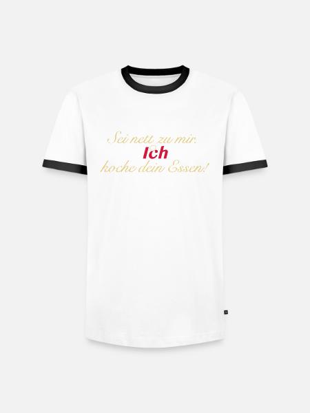 ich_koche_dein_essen - Männer Kontrast-T-Shirt - Weiß/Schwarz