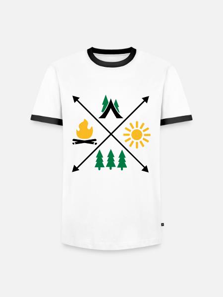 Camping - Men's Ringer Shirt - white/black