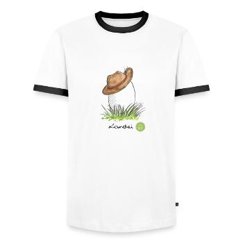 Landei - Männer Kontrast-T-Shirt - Weiß/Schwarz - Vorne - AI Model Female 172 light (172cm) & AI Model Male 178 dark (178cm)