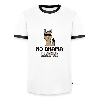 pas dramatique dalai - T-shirt contrasté Homme - blanc/noir - Devant - AI Model Female 172 light (172cm) & AI Model Male 178 dark (178cm)