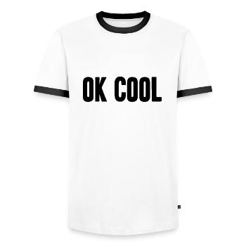 Ok cool chemise yung anglais hurn fraîcheur - T-shirt contrasté Homme - blanc/noir - Devant - AI Model Female 172 light (172cm) & AI Model Male 178 dark (178cm)