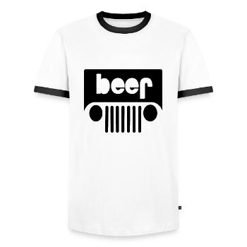 beer / Jeep motive Cooles Beer design Geschenkidee - Männer Kontrast-T-Shirt - Weiß/Schwarz - Vorne - AI Model Female 172 light (172cm) & AI Model Male 178 dark (178cm)