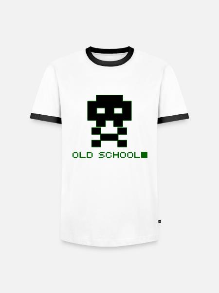 Old School Skull - Männer Kontrast-T-Shirt - Weiß/Schwarz