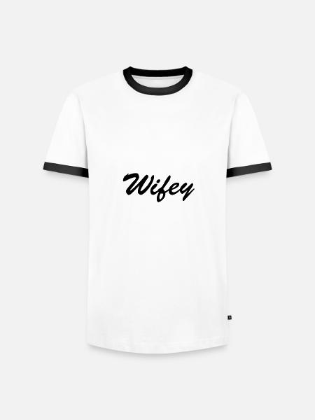 WIFEY - Männer Kontrast-T-Shirt - Weiß/Schwarz