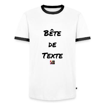 Beast of text, Word Games Francois Ville - Men's Ringer Shirt - white/black - Front - AI Model Female 172 light (172cm) & AI Model Male 178 dark (178cm)