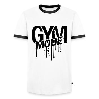 gymnase goutte graffiti pulvérisation de sang bête - T-shirt contrasté Homme - blanc/noir - Devant - AI Model Female 172 light (172cm) & AI Model Male 178 dark (178cm)