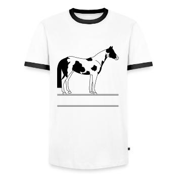 I love my paint horse - T-shirt contrasté Homme - blanc/noir - Devant - AI Model Female 172 light (172cm) & AI Model Male 178 dark (178cm)