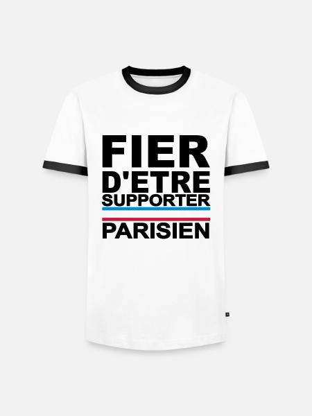 fier parisien noir 01 - T-shirt contrasté Homme - blanc/noir