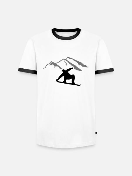 Snowboard - T-shirt contrasté Homme - blanc/noir