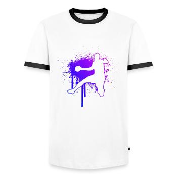 Joueuses de handball Jeux de handball Hommes Handball - T-shirt contrasté Homme - blanc/noir - Devant - AI Model Female 172 light (172cm) & AI Model Male 178 dark (178cm)