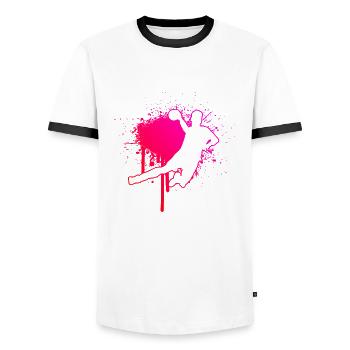 Handball Joueuses de handball Handball Joueuses De handball Jeux de handball - T-shirt contrasté Homme - blanc/noir - Devant - AI Model Female 172 light (172cm) & AI Model Male 178 dark (178cm)