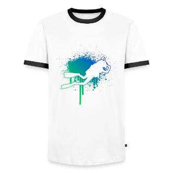 Men's Diver Diver Diving Scuba Divers - Men's Ringer Shirt - white/black - Front - AI Model Female 172 light (172cm) & AI Model Male 178 dark (178cm)