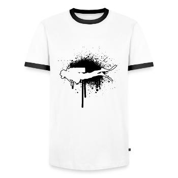 Plongée sous-marine Plongée Plongée sous-marine Plongée - T-shirt contrasté Homme - blanc/noir - Devant - AI Model Female 172 light (172cm) & AI Model Male 178 dark (178cm)