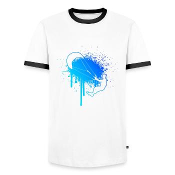 Kitesurfing Kitesurfing Kitesurf Men Kiting - Men's Ringer Shirt - white/black - Front - AI Model Female 172 light (172cm) & AI Model Male 178 dark (178cm)
