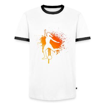 Football Footballeuses Football masculin Jeux de football - T-shirt contrasté Homme - blanc/noir - Devant - AI Model Female 172 light (172cm) & AI Model Male 178 dark (178cm)