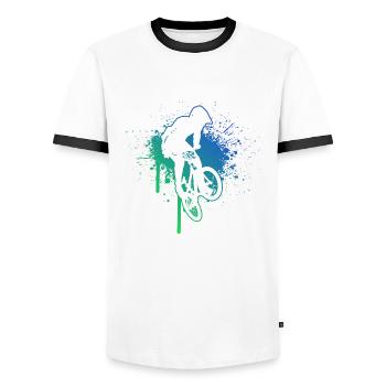 Damen Bike bmx Herren bmx jungen Radfahren - Männer Kontrast-T-Shirt - Weiß/Schwarz - Vorne - AI Model Female 172 light (172cm) & AI Model Male 178 dark (178cm)