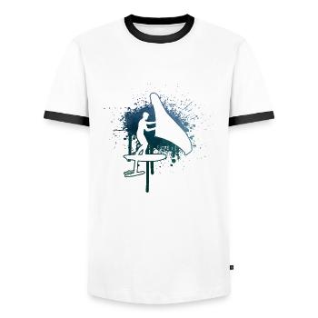 wingsurfen wingfoil Femmes Hommes wingsurf - T-shirt contrasté Homme - blanc/noir - Devant - AI Model Female 172 light (172cm) & AI Model Male 178 dark (178cm)