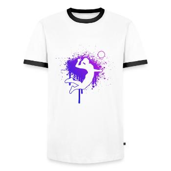 Volleyball Volleyball Volleyball Femmes - T-shirt contrasté Homme - blanc/noir - Devant - AI Model Female 172 light (172cm) & AI Model Male 178 dark (178cm)
