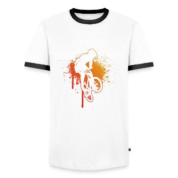 bmx fahrrad bmx jungen Damen bmx Radfahren - Männer Kontrast-T-Shirt - Weiß/Schwarz - Vorne - AI Model Female 172 light (172cm) & AI Model Male 178 dark (178cm)