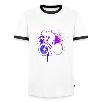 Vélo de route Hommes Cyclisme sur route Cyclisme sur route - T-shirt contrasté Homme - blanc/noir - Devant - AI Model Female 172 light (172cm) & AI Model Male 178 dark (178cm)