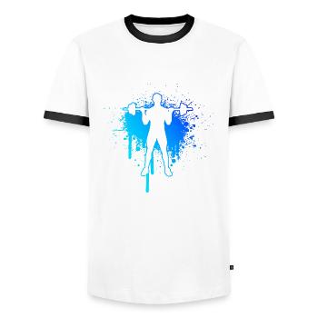 Cardio Ausdauertraining Damen Fitness Herren - Männer Kontrast-T-Shirt - Weiß/Schwarz - Vorne - AI Model Female 172 light (172cm) & AI Model Male 178 dark (178cm)