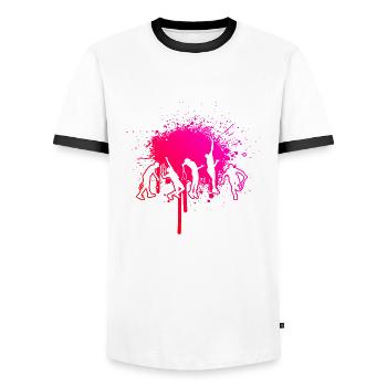Tennis Hommes Tennis Jouer Joueurs de tennis Tennis s - T-shirt contrasté Homme - blanc/noir - Devant - AI Model Female 172 light (172cm) & AI Model Male 178 dark (178cm)