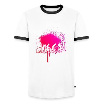 Damen Paddeltennis Paddle Tennis Herren Paddle Cou - Männer Kontrast-T-Shirt - Weiß/Schwarz - Vorne - AI Model Female 172 light (172cm) & AI Model Male 178 dark (178cm)