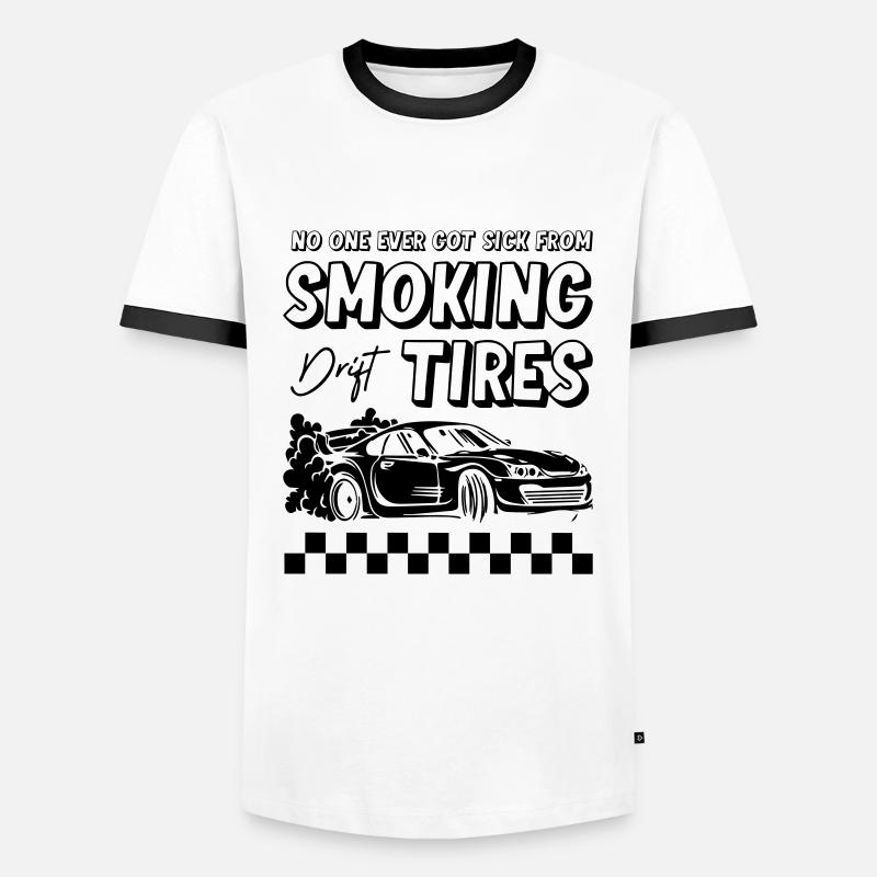 Smoking Tires Drifting - Männer Kontrast-T-Shirt - Weiß/Schwarz