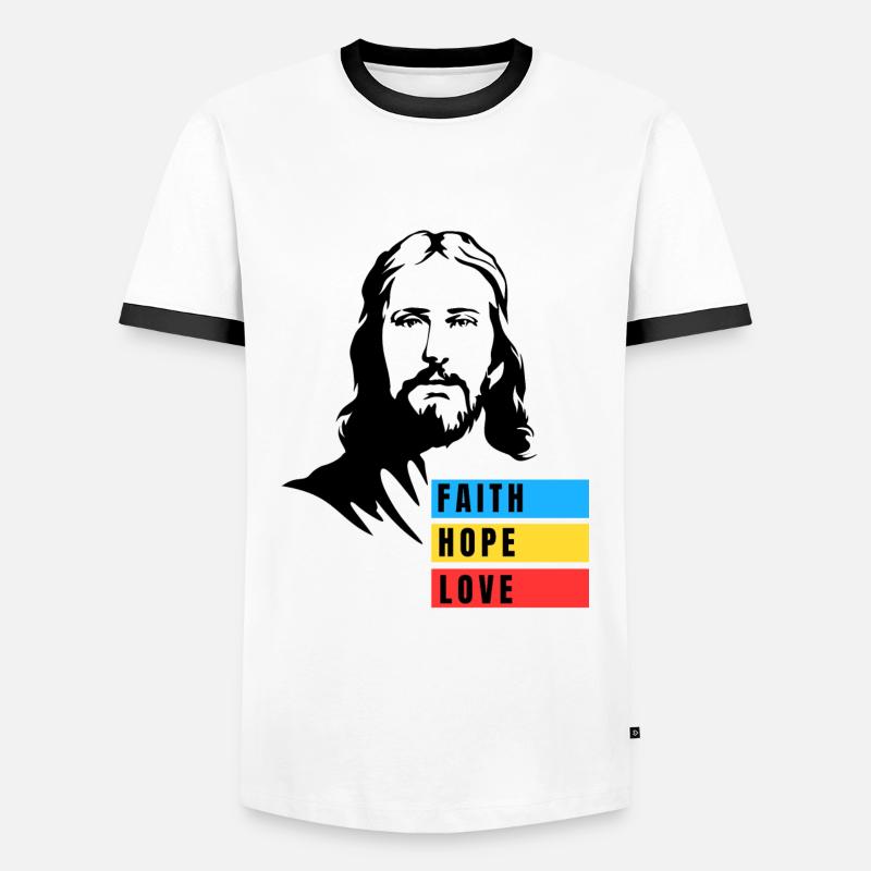 GLAUBE HOFFNUNG LIEBE - Männer Kontrast-T-Shirt - Weiß/Schwarz