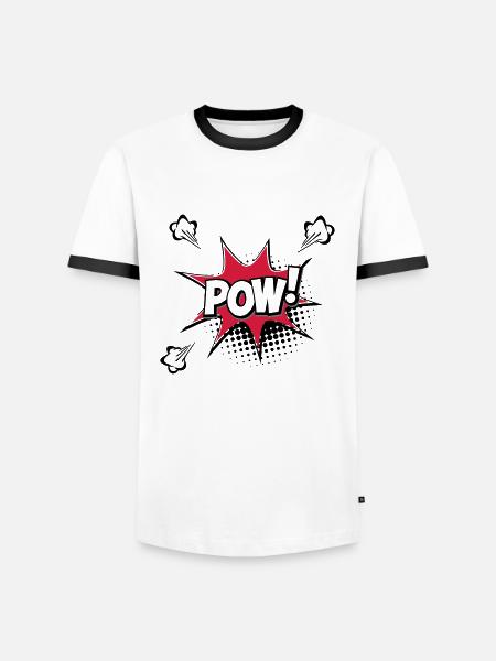 POP ART Design Art POW! T-shirt 19050s 1960s - Men's Ringer Shirt - white/black