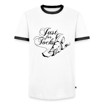 Just for tocks - Männer Kontrast-T-Shirt - Weiß/Schwarz - Vorne - AI Model Female 172 light (172cm) & AI Model Male 178 dark (178cm)