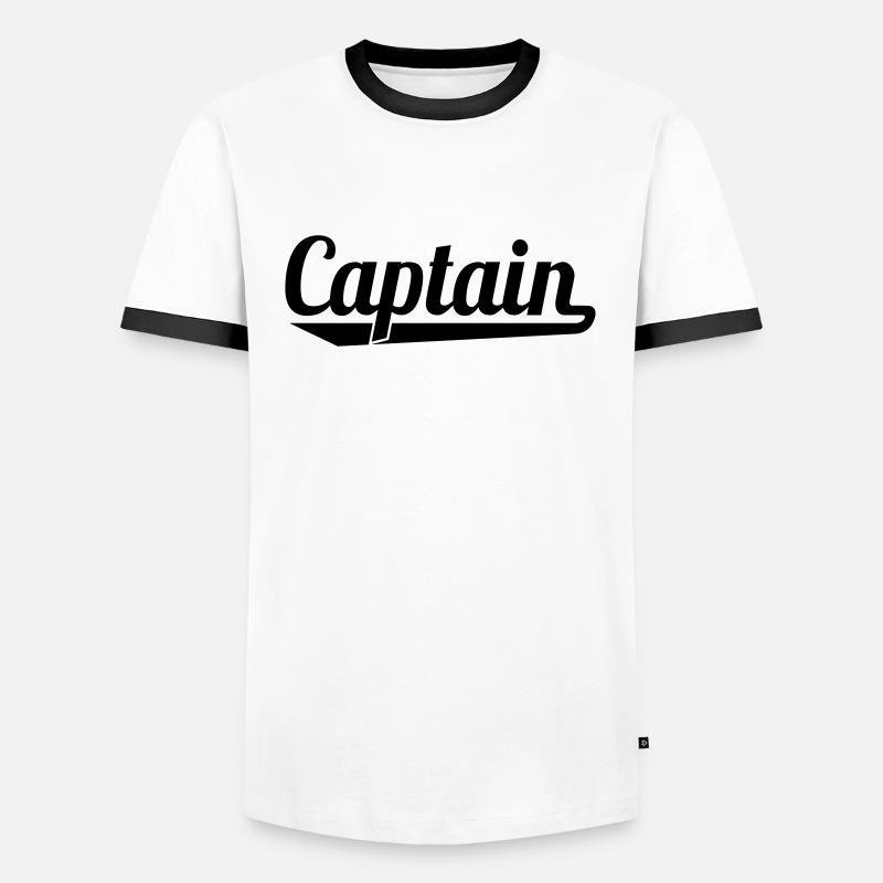 Captain - Men's Ringer Shirt - white/black