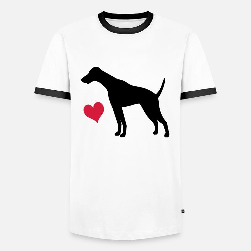 doberman - Men's Ringer Shirt - white/black